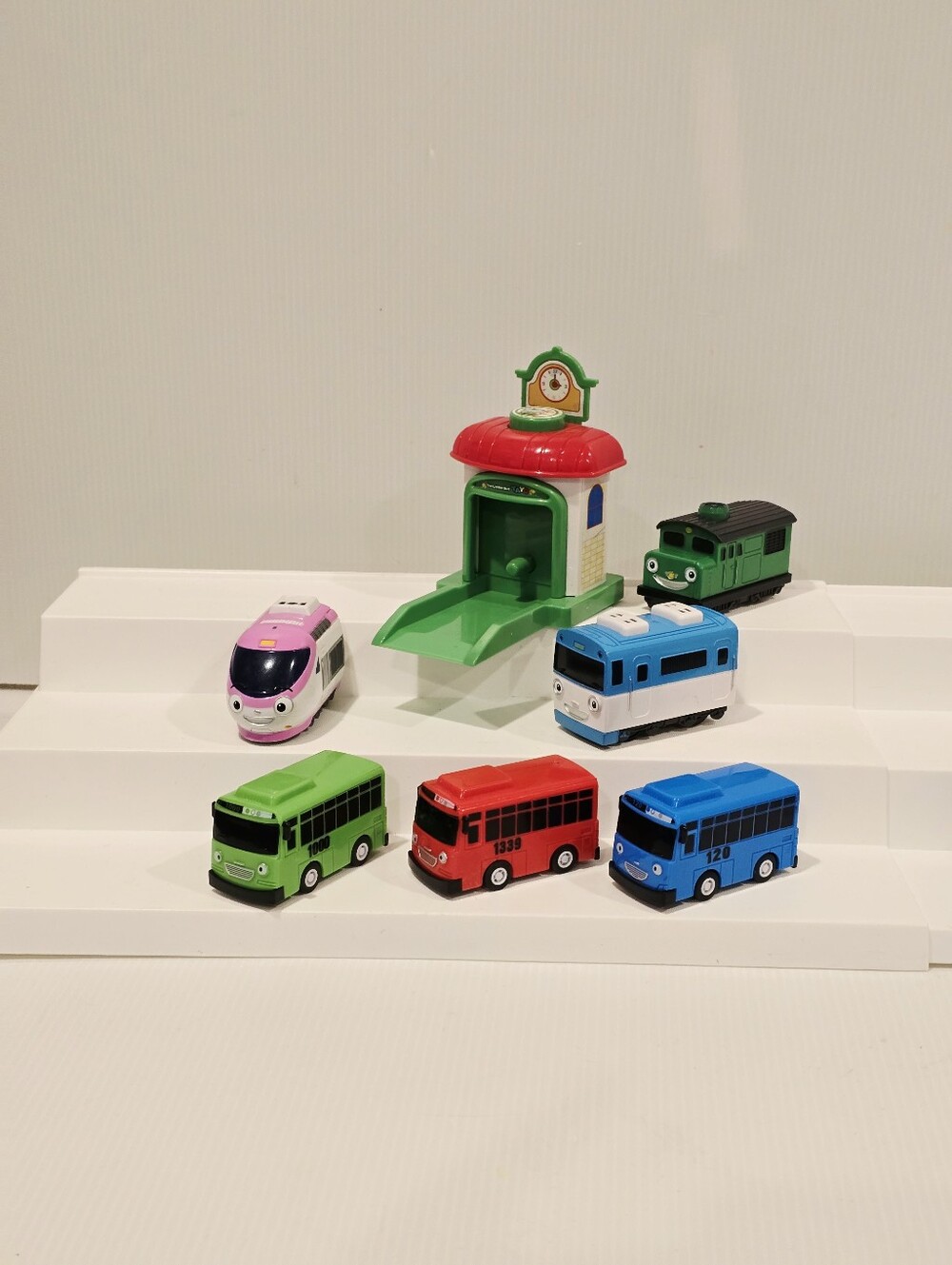 TAYO Little Bus Plastic Pullback Vehicles Mimi World and Launcher Station Playse